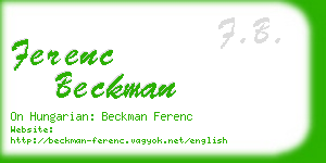 ferenc beckman business card